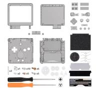 eXtremeRate Cover Tasti Scocca Ricambio per Gameboy Advance SP,Custodia Pulsanti Kit per GBA SP Console-Compatibile con IPS&Standard LCD(NON Include Console&IPS Schermo)-Trasparente Nero