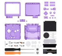 eXtremeRate Cover Tasti Scocca Ricambio per Gameboy Advance SP,Custodia Pulsanti Kit per GBA SP Console-Compatibile con IPS&Standard LCD(NON Include Console&IPS Schermo)-Trasparente Viola