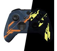 eXtremeRate Custodia Cover Frontale per Xbox Elite Series 2 Controller Model 1797,Scocca Case Ricambio per Xbox Elite Series 2 Wireless Controller Core&2 Anelli-Mecha Illumina nel Buio-Giallo