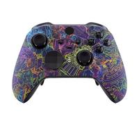 eXtremeRate Custodia Cover per Xbox Elite Series 2 Controller Model 1797,Scocca Case Frontale Ricambio per Xbox Elite Series 2 Wireless Controller Core&2 Anelli-Neon Mondo