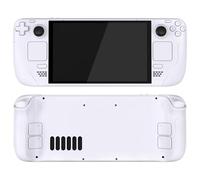 eXtremeRate Custodia Cover Tasti Pulsanti per Steam Deck OLED, Scocca Case Frontale Posteriore Trackpad DIY Ricambio per Steam Deck OLED Console(Senza Console)-Bianco