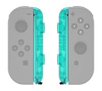 eXtremeRate Custodia Scocca Pulsanti Shell Ricambio per Nintendo Switch Joycon Laccetti,Senza Joycon-Trasparente Verde Smeraldo