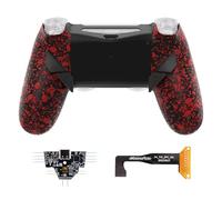 eXtremeRate Dawn Type-C Versione Remap Kit per ps4 Slim PRO Controller JDM-040/050/055,6 Profili 4 Tasti Aggiuntivi Cover Posteriore per ps4 Joystick(Senza Controller)-Rosso Antiscivolo