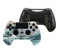 eXtremeRate DECADE Torneo Aggiornamento Kit per ps4 Controller CUH-ZCT2(Non Controller), Cover Shell&Tasti Posteriori&Trigger Stop, Accessori per ps4 Joystick JDM-040/050/055, Grande Onda