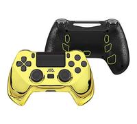eXtremeRate DECADE Torneo Aggiornamento Kit per ps4 Controller CUH-ZCT2(Non Controller), Cover Shell&Tasti Posteriori&Trigger Stop, Accessori per ps4 Joystick JDM-040/050/055, Oro Cromo