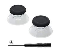 eXtremeRate Levette Analogiche per ps5 Controller, 3D Analogici per ps4 Joystick, Thumbstick Ricambio per ps4 PRO Slim Controller-Bicolore Trasparente&Nero
