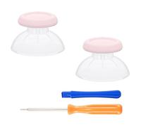 eXtremeRate Levette Analogiche Ricambio per ps5 Joystick,Analogici Thumbstick per ps4 PRO Slim Controller-Trasparente&Rosa