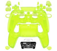 eXtremeRate Luna Cover Pulsanti Ricambio per ps5 Controller BDM-030/040/050,Custodia Scocca Shell Frontale Posteriore Ridisegnato&Tasti Kit Compatibile con ps5 Joystick-Trasparente Verde Lime