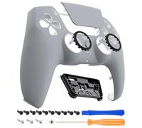 eXtremeRate Luna Cover Touchpad Ricambio per ps5 Controller,Copertura Frontale Custodia Scocca Shell Ridisegnato Anelli Compatibile con ps5 Joystick BDM 010/020/030/040/050-Grigio