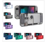 eXtremeRate Piastra posteriore console trasparente con guscio alloggiamento controller con pulsanti per console NS Switch e JoyCon