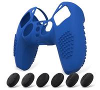 eXtremeRate PlayVital Cover Controller per ps5 Custodia Protettiva in Silicone Skin Antiscivolo con Gommini Coprilevette Analogiche per ps5 Joystick-3D Borchiate(Azzurro)