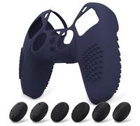 eXtremeRate PlayVital Cover Controller per ps5 Custodia Protettiva in Silicone Skin Antiscivolo con Gommini Coprilevette Analogiche per ps5 Joystick-3D Borchiate(Blu)