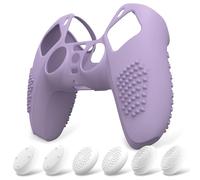 eXtremeRate PlayVital Cover Controller per ps5 Joystick Custodia Protettiva | Protezione Silicone, Grip con Borchie 3D Antiscivolo, 6 Gommini Copri Levette Analogiche, Malva