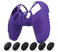eXtremeRate PlayVital Cover Controller per ps5 Joystick Custodia Protettiva | Protezione Silicone, Grip con Borchie 3D Antiscivolo, 6 Gommini Copri Levette Analogiche, Viola