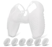 eXtremeRate PlayVital Cover Controller per ps5 Joystick Custodia Protettiva | Protezione Silicone, Grip con Borchie 3D Antiscivolo, 6 Gommini Copri Levette Analogiche, Illuminare al Buio Verde