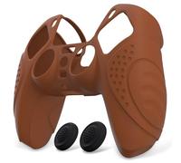 eXtremeRate PlayVital Cover Custodia per ps5 Joystick Controller, Guardian | Copertura Skin in Silicone, Protezione Antiscivolo Antiurto, 2 Gommini Copri Levette Analogiche, Marrone