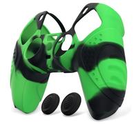 eXtremeRate PlayVital Cover Custodia per ps5 Joystick Controller, Guardian | Copertura Skin in Silicone, Protezione Antiscivolo Antiurto, 2 Gommini Copri Levette Analogiche, Verde Nero Mimetico