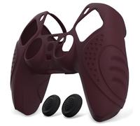 eXtremeRate PlayVital Cover Custodia per ps5 Joystick Controller Skin Silicone Antiscivolo Protettiva con Gommini Copri Levette Analogiche-Guardian Edizione,Rosso Vino