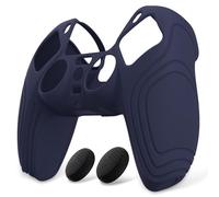 eXtremeRate PlayVital Cover Skin per ps5 Controller-Blu | Custodia Protettiva in Silicone, Grip Antiscivolo, 2 Gommini Copri Levette Analogiche per ps5 Joystick, Design Samurai
