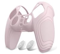 eXtremeRate PlayVital Cover Skin per ps5 Controller Joystick Custodia Protettiva Antiscivolo Silicone Case con Gommini Coprilevette Analogiche-Samurai,Rosa