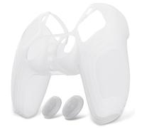 eXtremeRate PlayVital Cover Skin per ps5 Controller-Trasparente Illuminare | Custodia Protettiva in Silicone, Grip Antiscivolo, 2 Gommini Copri Levette Analogiche per ps5 Joystick, Design Samurai
