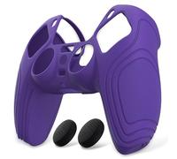 eXtremeRate PlayVital Cover Skin per ps5 Controller-Viola | Custodia Protettiva in Silicone, Grip Antiscivolo, 2 Gommini Copri Levette Analogiche per ps5 Joystick, Design Samurai