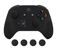 eXtremeRate PlayVital Cover Skin per Xbox One S X Controller,Custodia Protettiva in Silicone con Gommini Coprilevette Analogiche Antiscivolo per Xbox One S X Joystick Model 1708(Nero)