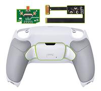 eXtremeRate Rise 2.0 Remap Kit Programmabile per ps5 Controller Joystick,Palette Tasti Posteriori Back Button Cover Grip Gommato,2 Pulsanti Aggiuntivi per ps5 Joypad BDM-010/020,Bianco Grigio