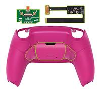 eXtremeRate Rise 2.0 Remap Kit Programmabile per ps5 Controller Joystick,Palette Tasti Posteriori Back Button Cover Grip Gommato,2 Pulsanti Aggiuntivi per ps5 Joypad BDM-010/020,Rosa Nova