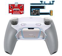 eXtremeRate Rise Plus Max RMB Tasti Aggiuntivi per ps5 Controller BDM-010/020,Palette Posteriori Metallo Clicky Trigger Stop Back Button Remap Kit per ps5 Joystick-Senza Controller-Bianco Grigio