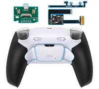 eXtremeRate Rise Plus Max Tasti Aggiuntivi Clicky Trigger Stop per ps5 Controller BDM-010/020,Palette Posteriori Back Button Cover Grip Gommato per ps5 Joystick-Senza Controller-Bianco Nero