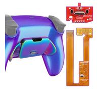 eXtremeRate RISE Remap Kit Programmabile per ps5 Controller BDM-030/040/050,Palette in Metallo Tasti Pulsanti Aggiuntivi Back Button Cover Posteriore per ps5 Joystick-Arcobaleno Viola Blu