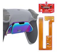 eXtremeRate RISE Remap Kit Programmabile per ps5 Controller BDM-030/040/050,Palette in Metallo Tasti Pulsanti Aggiuntivi Back Button Cover Posteriore per ps5 Joystick-Grigio Classico&Blu Viola