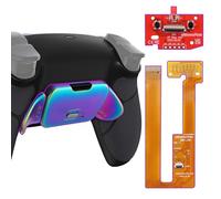 eXtremeRate RISE Remap Kit Programmabile per ps5 Controller BDM-030/040/050,Palette in Metallo Tasti Pulsanti Aggiuntivi Back Button Cover Posteriore per ps5 Joystick-Nero&Blu Viola