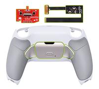 eXtremeRate Rise2.0 Remap Kit Metallo per ps5 Controller BDM-010/020, 2 Palette Paddles Back Button Tasti Aggiuntivi Programmabili & Cover Grip Posteriore per ps5 Joystick-Bianco Grigio