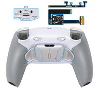 eXtremeRate RISE4 Plus MAX RMB Tasti Aggiuntivi per ps5 Controller BDM-010/020,Palette Posteriori Metallo Clicky Trigger Stop Back Button Remap Kit per ps5 Joystick-Senza Controller-Bianco Grigio