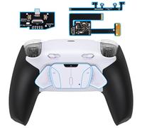 eXtremeRate RISE4 Plus Max Tasti Aggiuntivi Clicky Trigger Stop per ps5 Controller BDM-010 020,Palette Posteriori Back Button Cover Grip Gommato per ps5 Joystick-Senza Controller-Bianco Nero