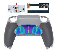 eXtremeRate Rise4 Remap Kit Metallo per ps5 Controller BDM-010/020, 4 Palette Paddles Back Button Programmabili per ps5 Joystick, Cover Grip&Tasti Posteriori Accessori Kit-Grigio Blu Viola