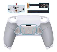 eXtremeRate Rise4 Remap Kit Metallo per ps5 Controller BDM-010/020, 4 Palette Paddles Back Button Programmabili per ps5 Joystick, Cover Grip&Tasti Posteriori Accessori Kit-Bianco Grigio