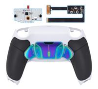 eXtremeRate Rise4 Remap Kit Metallo per ps5 Controller BDM-010/020, 4 Palette Paddles Back Button Programmabili per ps5 Joystick, Cover Grip&Tasti Posteriori Accessori Kit-Bianco Nero Blu Viola