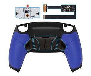 eXtremeRate Rise4 Remap Kit Metallo per ps5 Controller BDM-010/020, 4 Palette Paddles Back Button Programmabili per ps5 Joystick, Cover Grip&Tasti Posteriori Accessori Kit-Blu