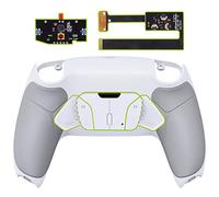 eXtremeRate Rise4 Remap Kit per ps5 Controller BDM-010/020,4 Paddles Aggiuntivi Programmabili & Cover Grip Gommato, Palette Tasti Posteriori Back Button Accessori per ps5 Joystick, Bianco Grigio