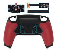 eXtremeRate Rise4 Remap Kit per ps5 Controller BDM-010/020,4 Paddles Aggiuntivi Programmabili & Cover Grip Gommato, Palette Tasti Posteriori Back Button Accessori per ps5 Joystick, Rosso