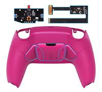 eXtremeRate Rise4 Remap Kit per ps5 Controller BDM-010/020,4 Paddles Aggiuntivi Programmabili & Cover Grip Gommato, Palette Tasti Posteriori Back Button Accessori per ps5 Joystick, Nova Pink