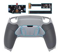 eXtremeRate Rise4 Remap Kit per ps5 Controller BDM-010/020,4 Paddles Aggiuntivi Programmabili & Cover Grip Gommato, Palette Tasti Posteriori Back Button Accessori per ps5 Joystick, Grigio Classico