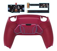 eXtremeRate Rise4 Remap Kit per ps5 Controller Joystick,Palette Tasti Posteriori Back Button Cover Grip Gommato,4 Paddles Aggiuntivi Programmabili per ps5 Joypad BDM-010/020,Cosmic Red