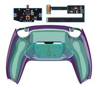 eXtremeRate Rise4 Remap Kit Programmabile per ps5 Controller BDM-010/020,4 Palette Tasti Aggiuntivi Back Button & Cover Posteriore per ps5 Joystick-Camaleonte Verde Viola