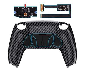 eXtremeRate Rise4 Remap Kit Programmabile per ps5 Controller BDM-010/020,4 Palette Tasti Aggiuntivi Back Button & Cover Posteriore per ps5 Joystick-Fibra di Carbonio Grafite