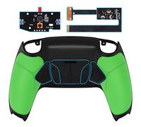 eXtremeRate RISE4 Remap Kit Programmabile per ps5 Controller BDM-010/020,Cover Grip Gomma&4 Tasti Posteriori Palette Back Buttons per ps5 Joystick(BDM-010/020)-Verde