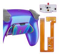eXtremeRate RISE4 Remap Kit Programmabile per ps5 Controller BDM-030/040/050,4 Tasti Aggiuntivi Metallo Palette Back Button Cover Pulsante Posteriore per ps5 Joystick-Arcobaleno Viola Blu